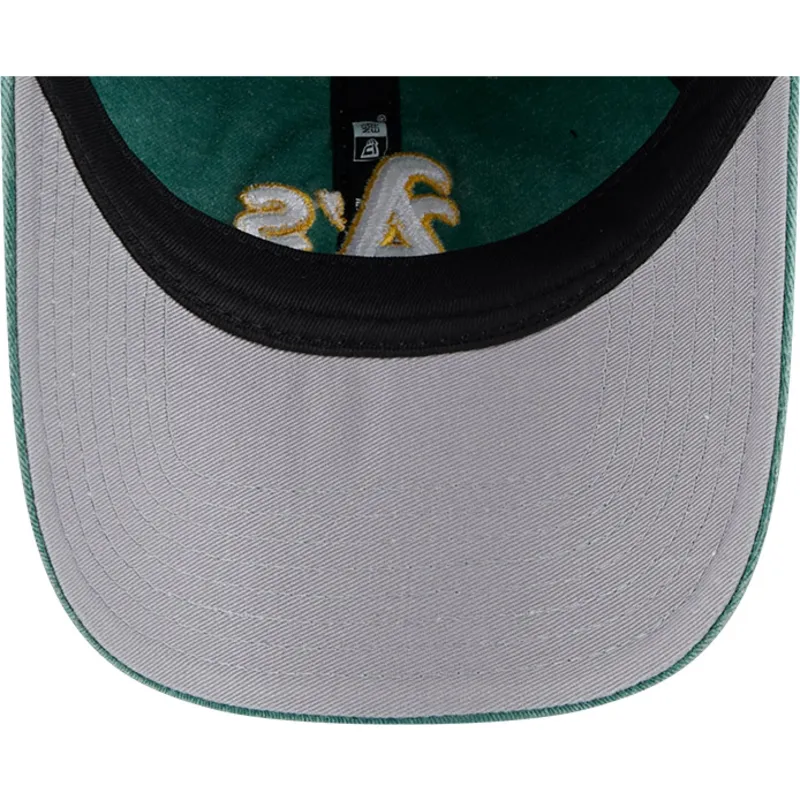 cappellino-curvo-verde-regolabile-9twenty-washed-contrast-di-oakland-athletics-mlb-di-new-era