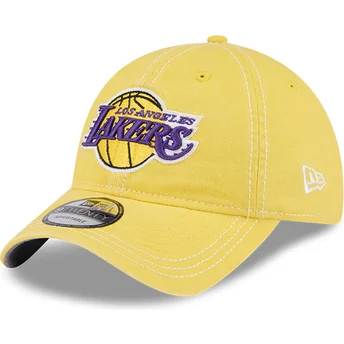 Gorra curva amarilla ajustable 9TWENTY Washed Contrast de Los Angeles Lakers NBA de New Era