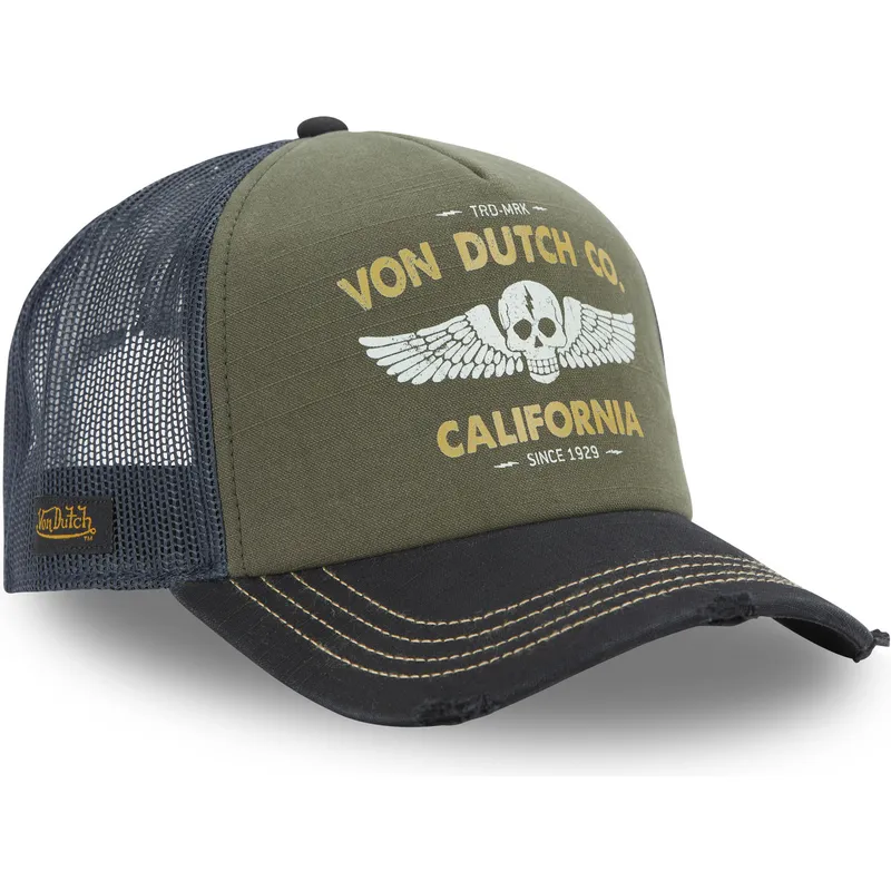 cappellino-trucker-verde-blu-e-nero-crew24-di-von-dutch