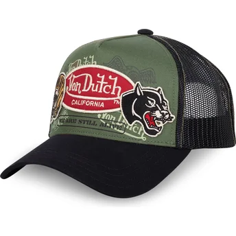 Petten gebogen groen snapback van Von Dutch