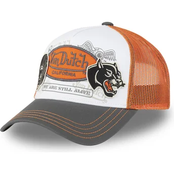 Casquette trucker blanche, orange et grise PATCHES06 Von Dutch