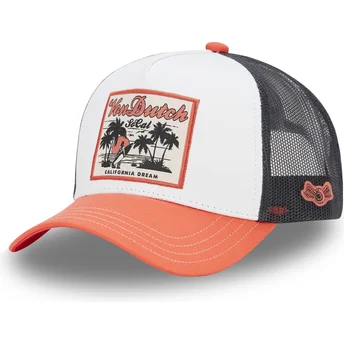 Gorra trucker blanca, negra y naranja SURF08 de Von Dutch