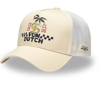 Casquette trucker beige et blanche SURF10 Von Dutch