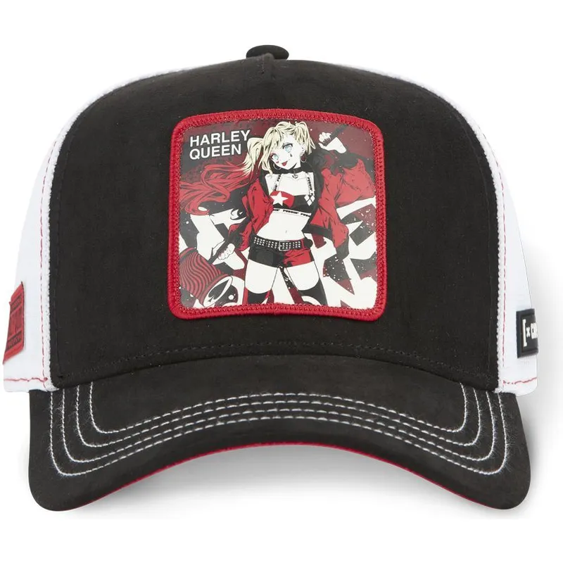 trucker-cap-schwarz-und-weiss-harley-quinn-dc8-que-dc-comics-von-capslab