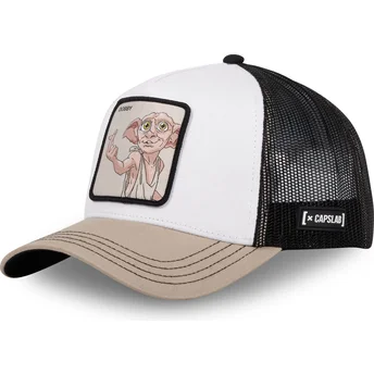 Cappellino trucker bianco, nero e beige Dobby DOB1 Harry Potter di Capslab