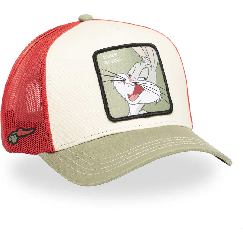 beige-rod-og-gron-bugs-bunny-trucker-kasket-loo11-bug1-looney-tunes-fra-capslab