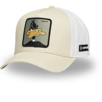 Buet beige og hvid snapback kasket Daffy Duck LOO11 DAF2 Looney Tunes fra Capslab
