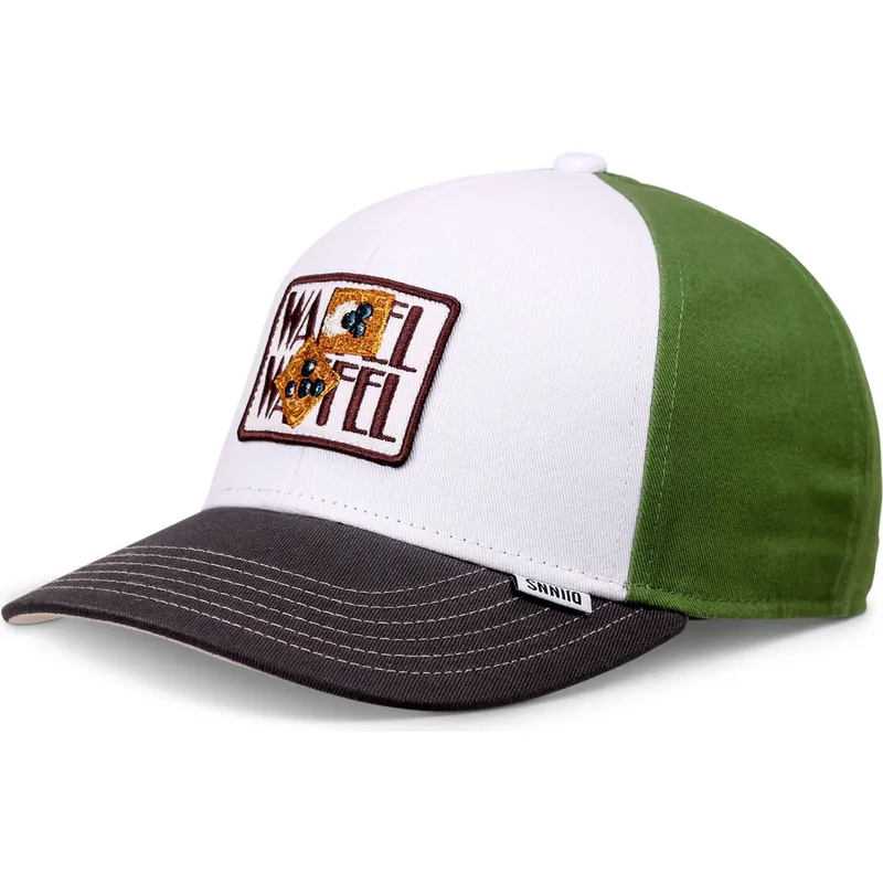 petten-gebogen-meerkleurig-snapback-voor-kinderen-waffle-food-van-djinns