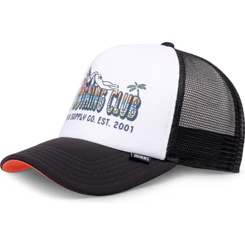 Schwarz-weiße Trucker-Kappe Do Nothing Club HFT DNC SunDown von Djinns