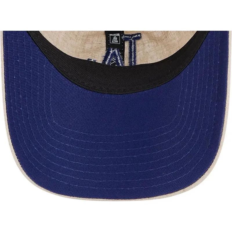 cappellino-curva-beige-regolabile-con-logo-blu-9twenty-linen-spring-training-fan-pack-2025-dei-los-angeles-dodgers-mlb-di-new-er