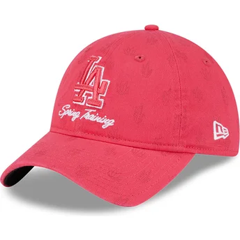 Petten gebogen roze verstelbaar 9TWENTY Pattern Spring Training Fan Pack 2025 van Los Angeles Dodgers MLB van New Era