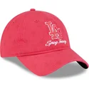 justerbar-pink-buet-kasket-til-kvinder-9twenty-pattern-spring-training-fan-pack-2025-los-angeles-dodgers-mlb-fra-new-era