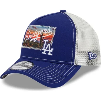 New Era 9FORTY A Frame Patch Spring Training Fan Pack 2025 Los Angeles Dodgers MLB Blue and White Trucker Hat