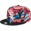 casquette-plate-multicolore-snapback-9fifty-printed-spring-training-fan-pack-2025-chicago-white-sox-mlb-new-era