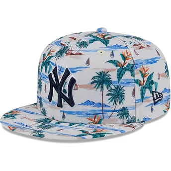 New Era Flat Brim 9FIFTY Print Spring Training Fan Pack 2025 New York Yankees MLB White Snapback Cap