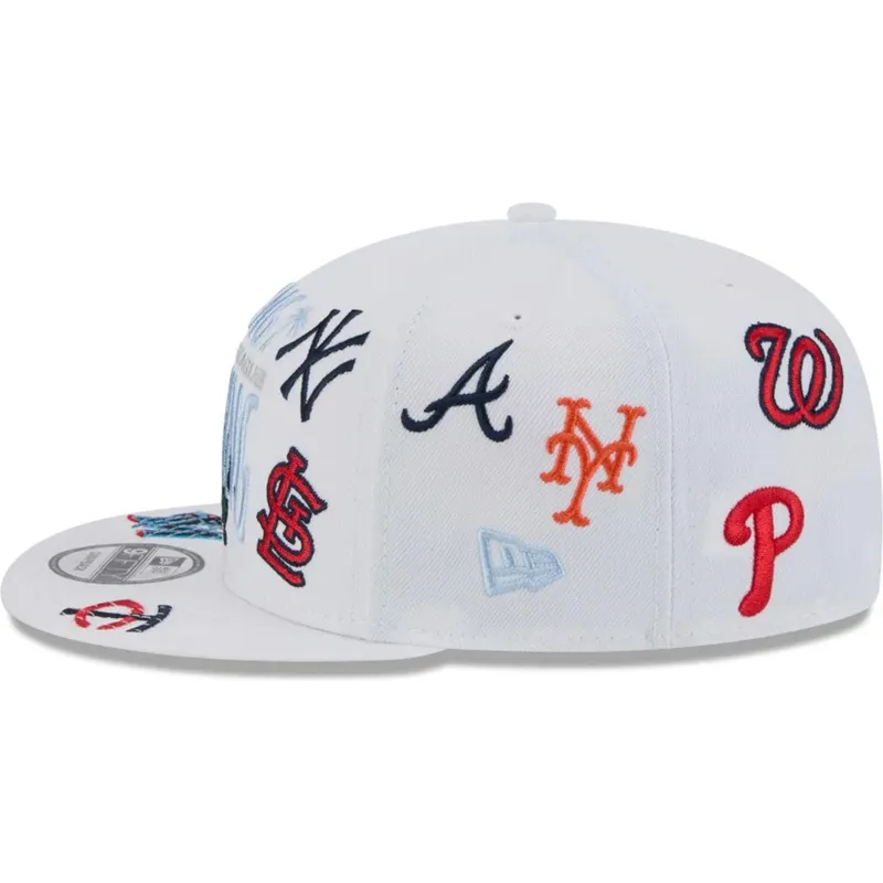 vit-platt-snapback-keps-9fifty-scatter-spring-training-fan-pack-2025-fran-mlb-grapefruit-league-logo-av-new-era