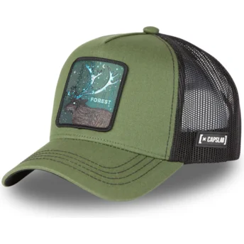 Gorra trucker verde y negra ciervo Forest FOR2 Beasts de Capslab