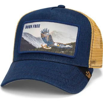 Gorra trucker azul marino águila Born Free Wild Heart The Farm de Goorin Bros.