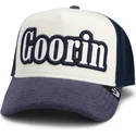 goorin-bros-full-flavor-wordmark-french-terry-beige-och-marinbla-truckerkeps