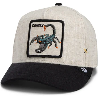 Petten gebogen beige snapback Deadly Lethal Linen Rugged Comfort The Farm van Goorin Bros.