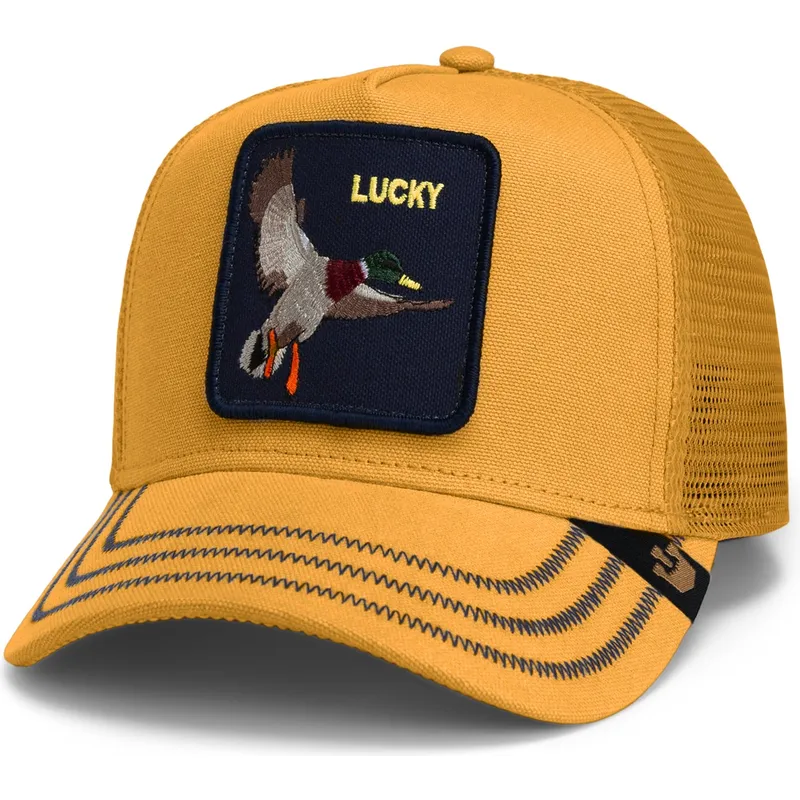 petten-gebogen-geel-snapback-lucky-gotta-be-quicker-core-canvas-the-farm-van-goorin-bros