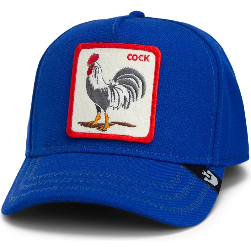 cappellino-visiera-curva-blu-snapback-gallo-cock-rooster-field-100-the-farm-di-goorin-bros