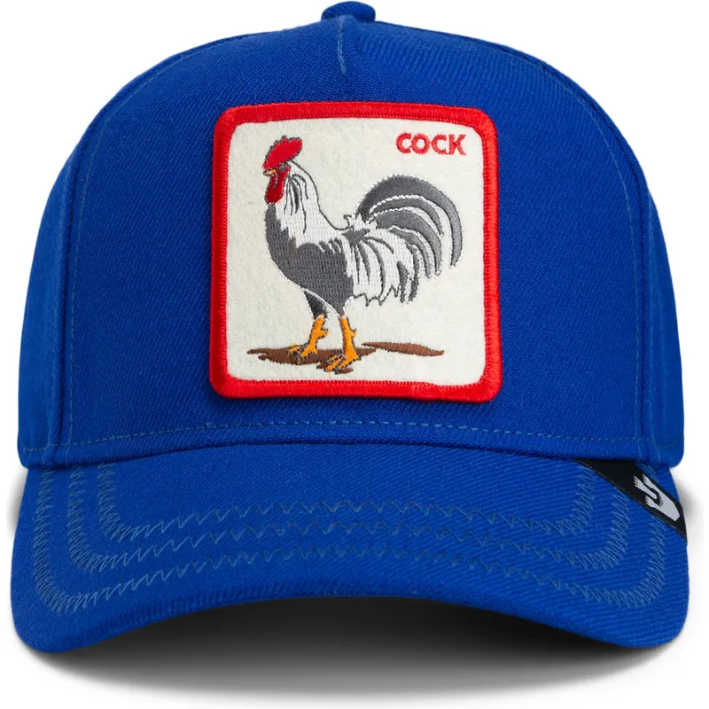 cappellino-visiera-curva-blu-snapback-gallo-cock-rooster-field-100-the-farm-di-goorin-bros