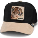 gorra-trucker-negra-y-beige-guepardo-warrior-the-suede-cheetah-global-core-micro-suede-the-farm-de-goorin-bros