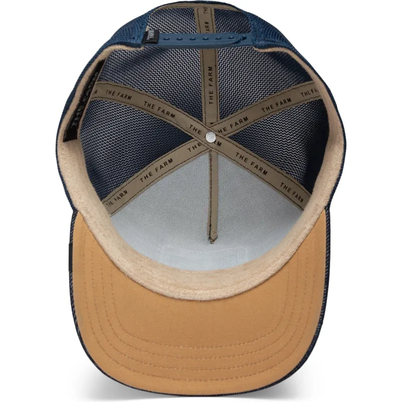 trucker-cap-grau-und-marineblau-the-bandit-coyote-global-core-denim-the-farm-von-goorin-bros