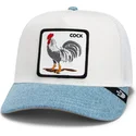 gorra-trucker-blanca-y-azul-gallo-cock-rooster-fan-institution-ball-club-global-core-denim-the-farm-de-goorin-bros