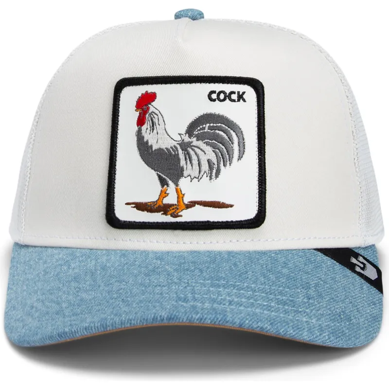 czapka-trucker-biala-i-niebieska-kogut-cock-rooster-fan-institution-ball-club-global-core-denim-the-farm-od-goorin-bros