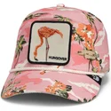 goorin-bros-die-farm-rosa-snapback-kappe-mit-gebogenem-schirm-flamingo-floater-randy-souse-git-salty-rim