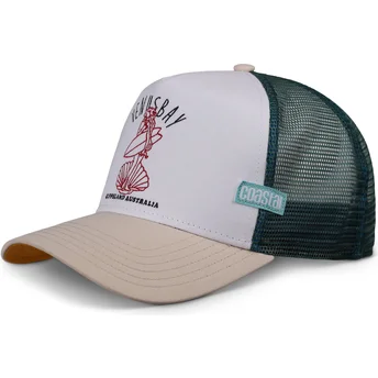 Gorra trucker blanca, verde y beige Venus Bay HFT de Coastal