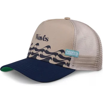 Trucker-Cap beige und marineblau Bauhaus Waves HFT von Coastal