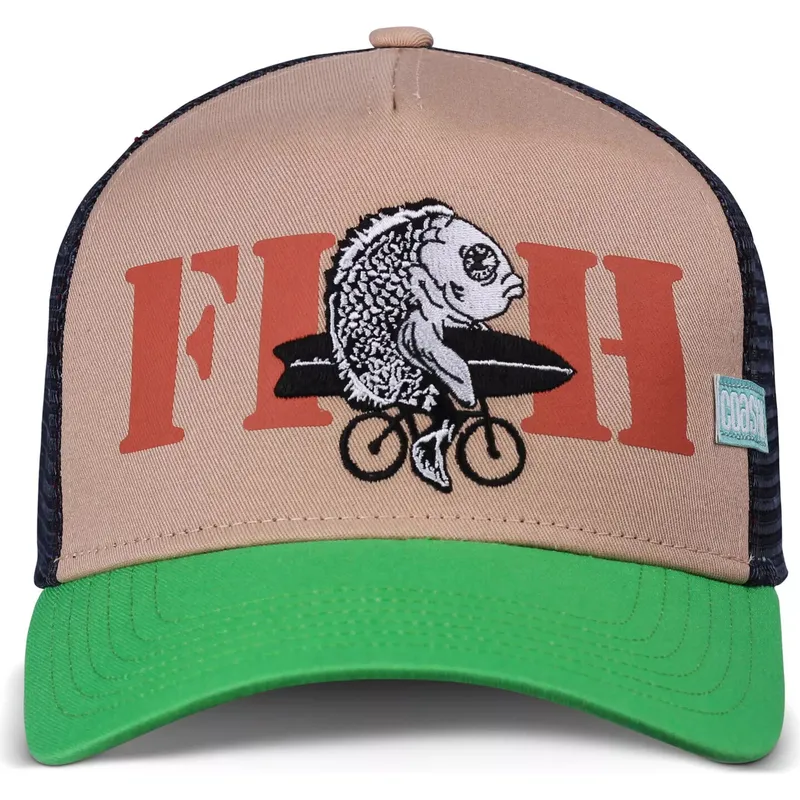 casquette-trucker-beige-et-verte-fish-hft-coastal