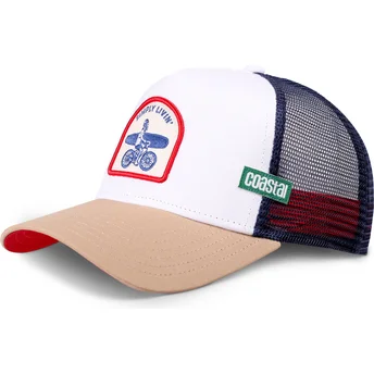 Cappellino trucker bianco e beige Simply Livin HFT di Coastal