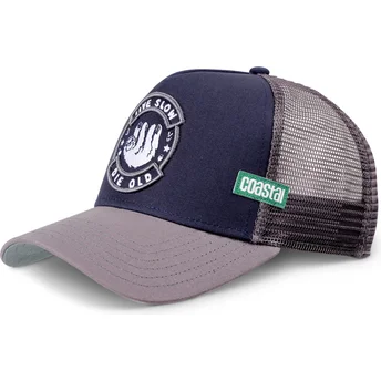 Petten gebogen marineblauw snapback Live Slow Die Old HFT van Coastal
