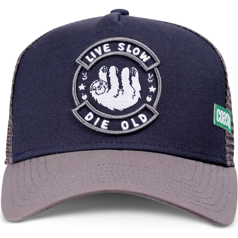 trucker-kasket-marinebla-og-gra-live-slow-die-old-hft-fra-coastal