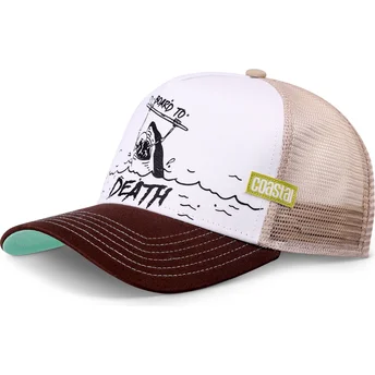 Gorra trucker bianca e marrone Board To Death HFT di Coastal