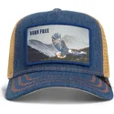 marinebla-trucker-kasket-med-orn-born-free-wild-heart-the-farm-fra-goorin-bros