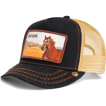 Petten gebogen zwart snapback Easy Rider Wild Heart The Farm van Goorin Bros.