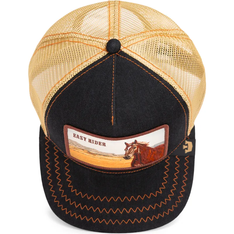 trucker-kasket-sort-hest-easy-rider-wild-heart-the-farm-fra-goorin-bros