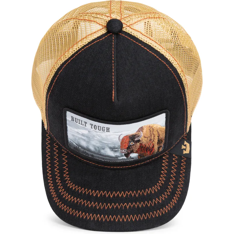 petten-gebogen-zwart-snapback-built-tough-wild-heart-the-farm-van-goorin-bros