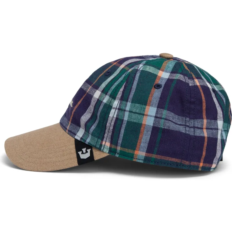 goorin-bros-cappello-con-visiera-curva-hardly-working-papa-cap-madras-the-farm-blu-navy-e-marrone-snapback