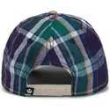 goorin-bros-curved-brim-hardly-working-papa-cap-madras-the-farm-marineblaue-und-braune-snapback-cap