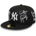 petten-plat-zwart-aangepast-59fifty-mythical-van-new-york-yankees-mlb-van-new-era