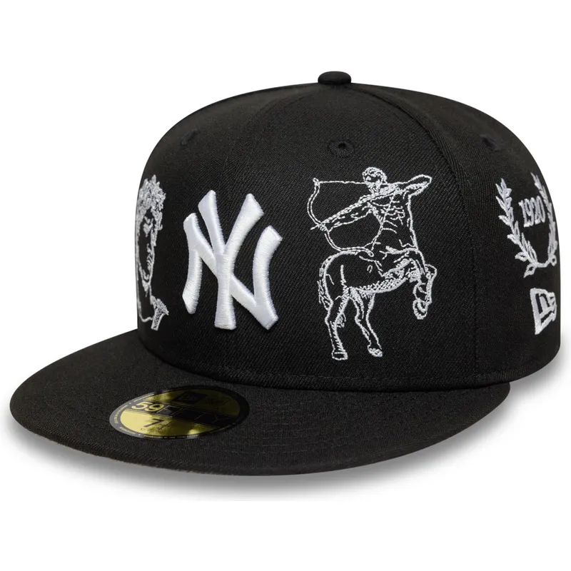 petten-plat-zwart-fitted-59fifty-mythical-van-new-york-yankees-mlb-van-new-era
