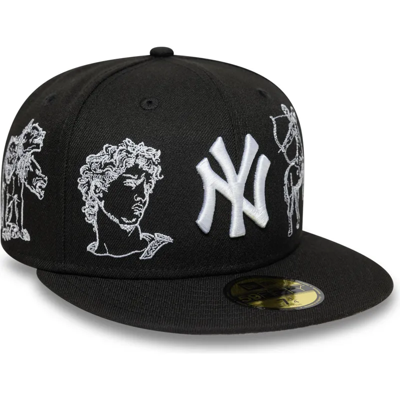 petten-plat-zwart-fitted-59fifty-mythical-van-new-york-yankees-mlb-van-new-era