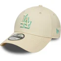 gorra-curva-beige-ajustable-con-logo-verde-9forty-team-outline-de-los-angeles-dodgers-mlb-de-new-era