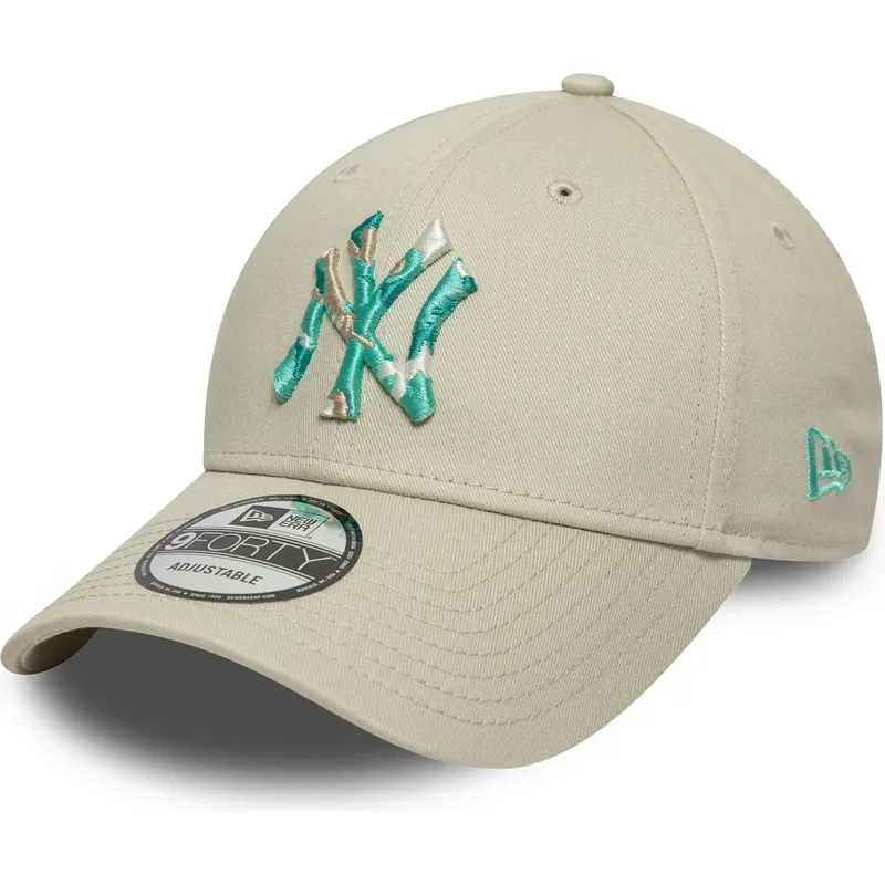 petten-gebogen-beige-verstelbare-band-9forty-seasonal-infill-van-new-york-yankees-mlb-van-new-era
